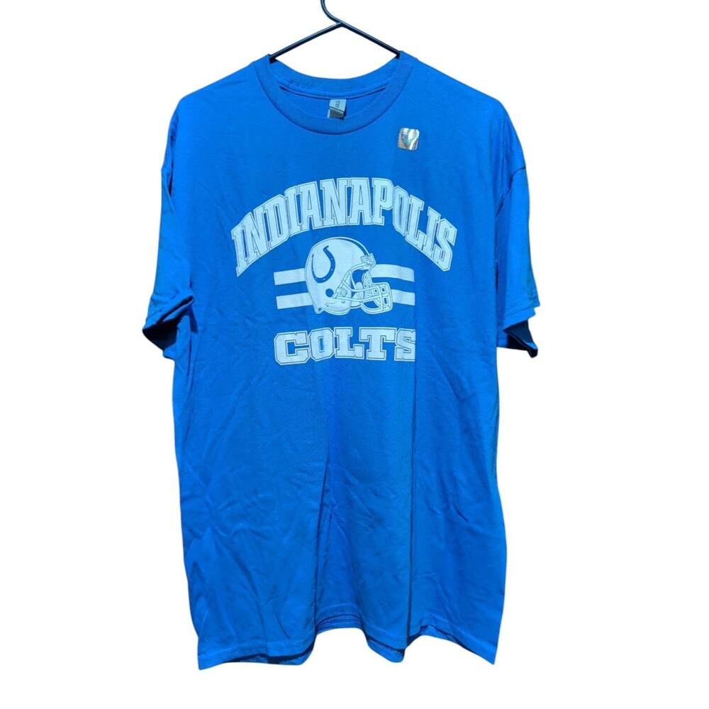 Gildan Indianapolis Colts NFL Shirt Mens  XL  White Helmet On Blue Shirt  NWOT.